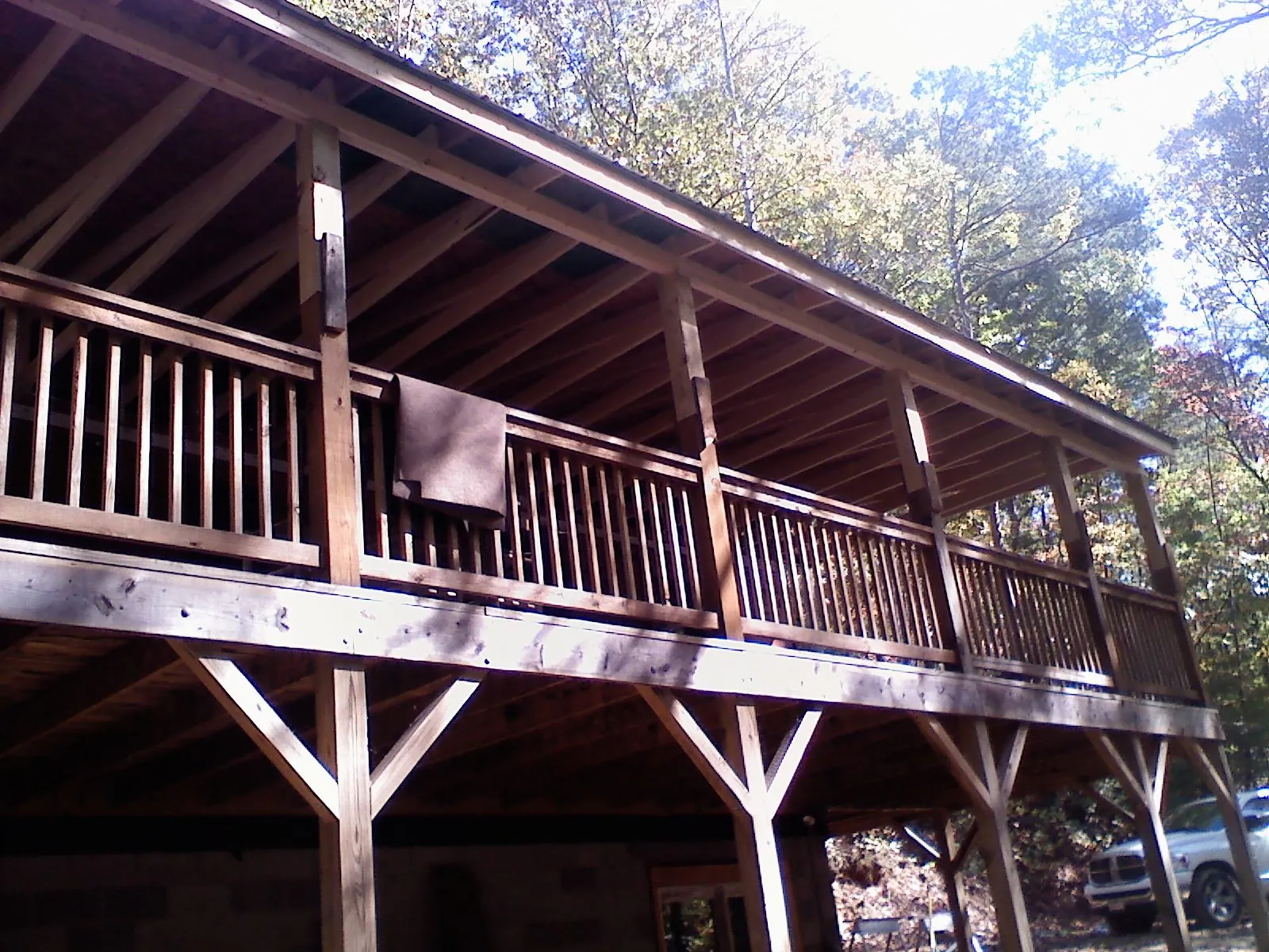 Timber framing under a new elevated porch and deck — Roof Leak Repair in Narrowsburg by Roofing Brothers
